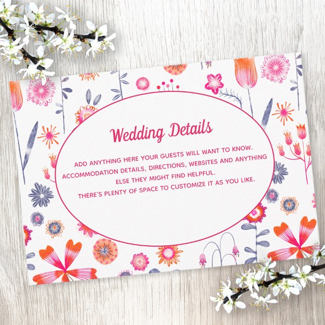 Carte D'accompagnement Détails sur le Mariage rose (Créateur téléchargé)
