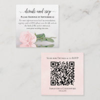 Détails sur le Mariage rose vierge et code RSVP QR
