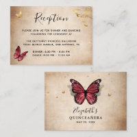 Détails sur l'élégant papillon Bourgogne et Or