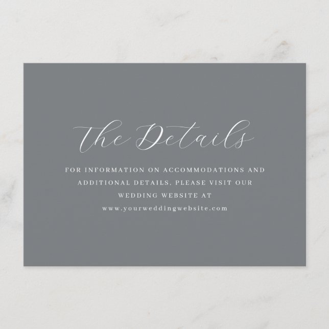 Carte D'accompagnement Détails Typographiques Gris Élégants (Devant)