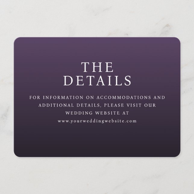 Carte D'accompagnement Détails Typographiques Violets Élégants (Devant)