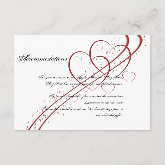 Carte D'accompagnement Deux coeurs en une seule insertion (Devant)