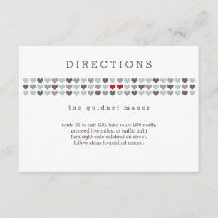 Carte D'accompagnement Deux Coeurs - Mariage moderne Instructions Insérer