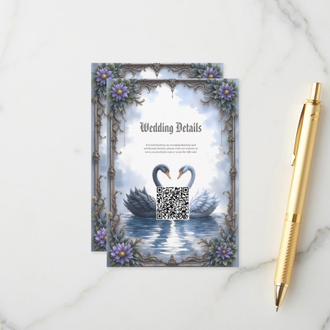 Carte D'accompagnement Deux cœurs, une réflexion – Mariage romantique de  (Devant/Arrière en situation)