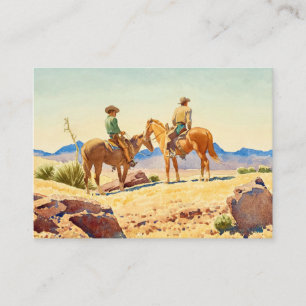 Carte D'accompagnement Deux cowboys à cheval par Maynard Dixon