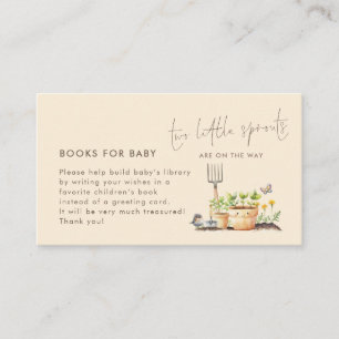 Carte D'accompagnement Deux livres de jumeaux Petits Germes pour Baby Sho