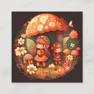 Carte D'accompagnement Deux petites filles adorables elfes