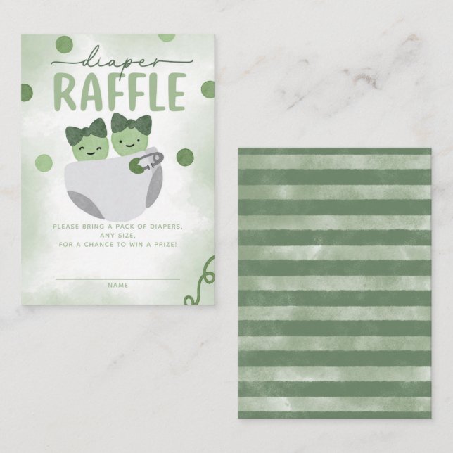 Carte D'accompagnement Deux petits pois dans un Baby shower de pois Raffi (Devant / Derrière)