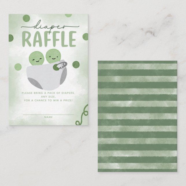 Carte D'accompagnement Deux petits pois dans un Baby shower de pois Raffi (Devant / Derrière)