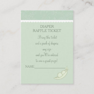 Carte D'accompagnement Deux pois dans un billet de tombola de