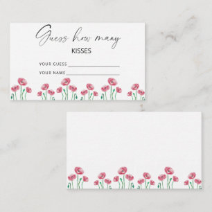 Carte D'accompagnement Devinette florale de coquelicot pour savoir combie