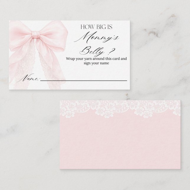 Carte D'accompagnement devinez combien d'arcs Fille Baby Shower Moderne  (Devant / Derrière)