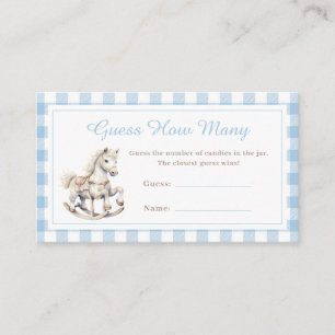 Carte D'accompagnement Devinez combien de Baby shower Cheval Rocking