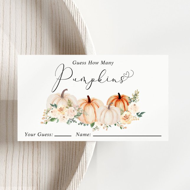 Carte D'accompagnement Devinez combien de Baby showers Citrouille jeu (Créateur téléchargé)