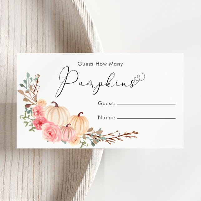 Carte D'accompagnement Devinez combien de Baby showers Citrouille jeu (Créateur téléchargé)