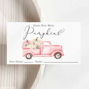 Carte D'accompagnement Devinez combien de Baby showers Citrouille jeu