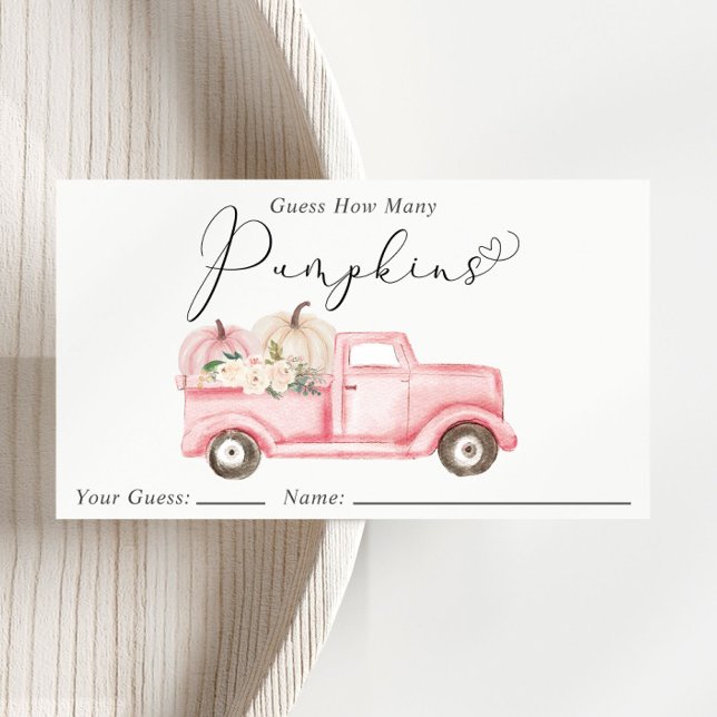 Carte D'accompagnement Devinez combien de Baby showers Citrouille jeu (Créateur téléchargé)