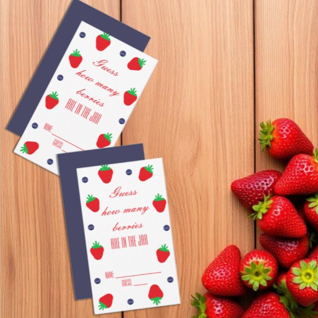 Carte D'accompagnement Devinez combien de baies Jeu de Baby Shower de mar (Créateur téléchargé)