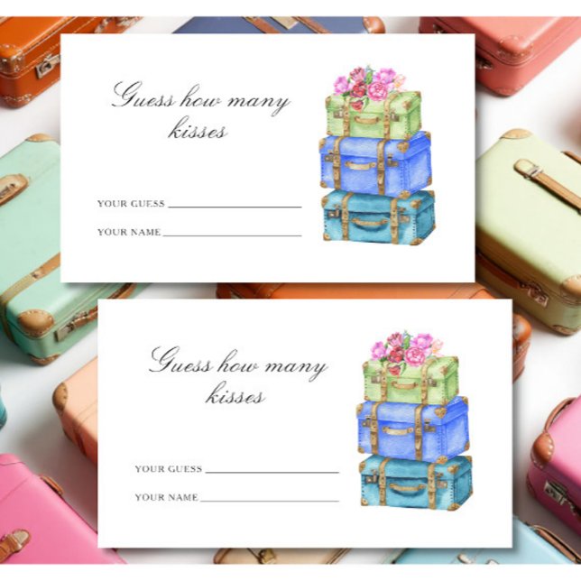 Carte D'accompagnement Devinez combien de baisers à la baby shower de voy (Créateur téléchargé)