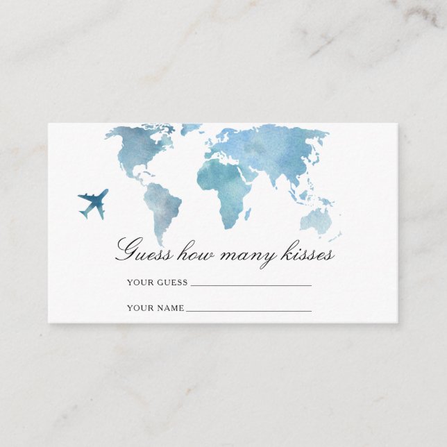 Carte D'accompagnement Devinez combien de baisers à la baby shower de voy (Devant)
