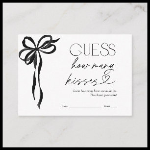 Carte D'accompagnement Devinez combien de baisers Black Bow Fête des mari
