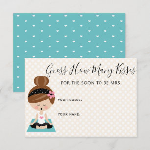 Carte D'accompagnement Devinez combien de baisers Brunette Fête des marié