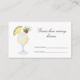 Carte D'accompagnement Devinez combien de baisers Cocktail enterrement de