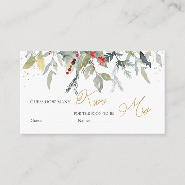 Carte D'accompagnement Devinez combien de baisers dans Jar Greenery Red B (Devant)