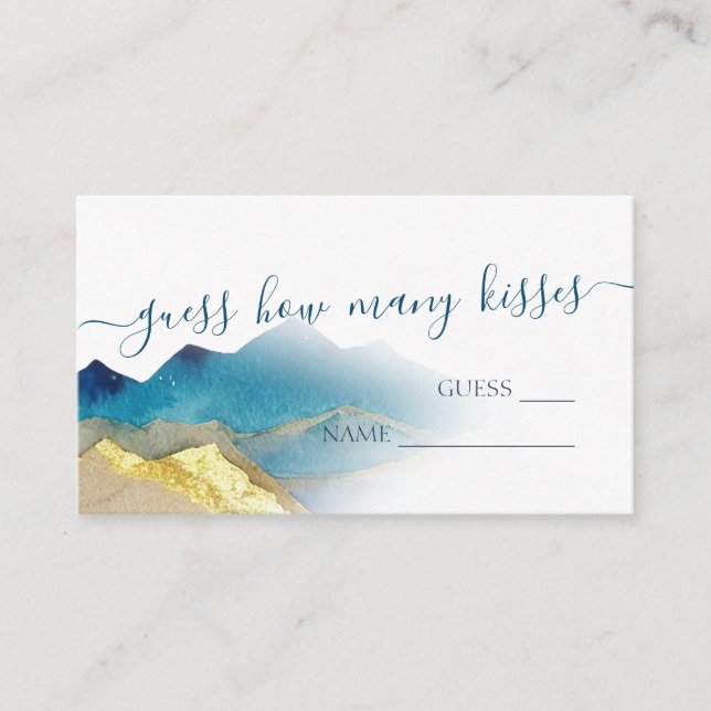 Carte D'accompagnement Devinez combien de baisers Gold Mountains Fête des (Devant)