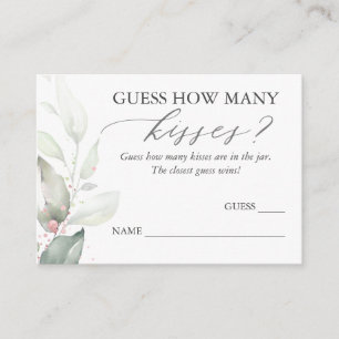 Carte D'accompagnement Devinez combien de baisers Green Game Cards