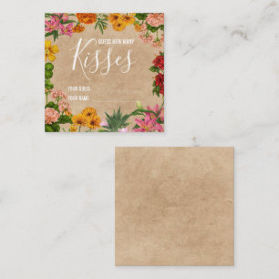 Carte D'accompagnement Devinez combien de baisers jeu de Baby Shower