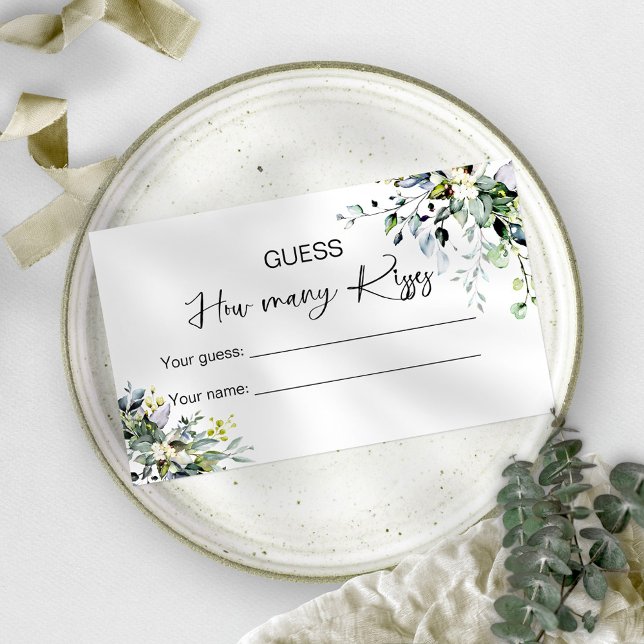 Carte D'accompagnement Devinez combien de baisers jeu de mariage (Créateur téléchargé)