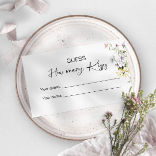 Carte D'accompagnement Devinez combien de baisers Jeu de mariage