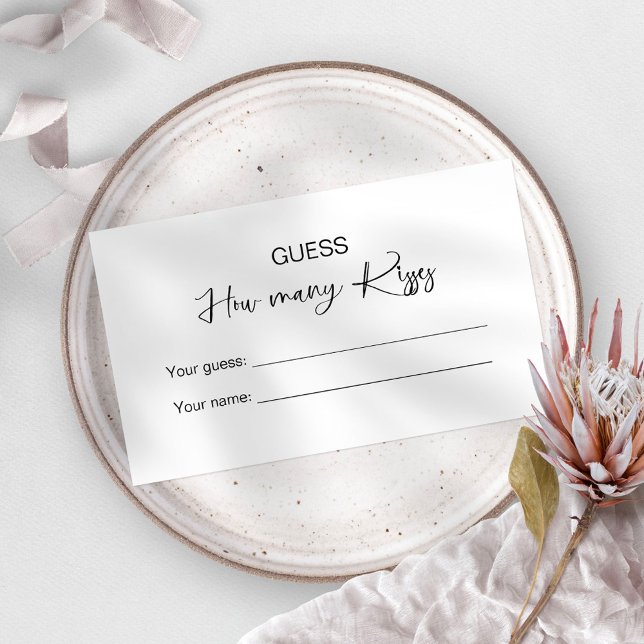 Carte D'accompagnement Devinez combien de baisers jeu nuptial (Créateur téléchargé)
