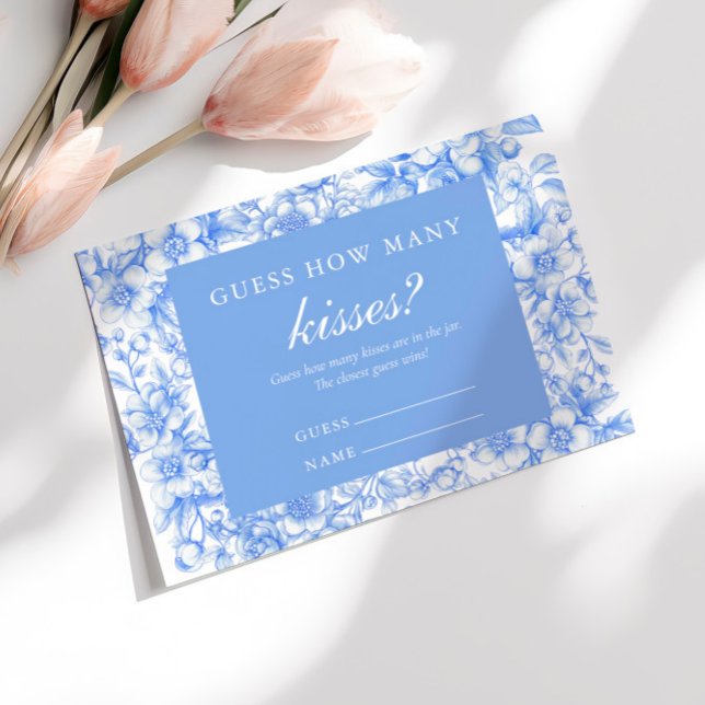 Carte D'accompagnement Devinez combien de baisers jeu quelque chose de bl (Créateur téléchargé)