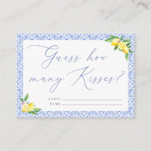 Carte D'accompagnement Devinez combien de baisers Lemon Blue Tile Positan