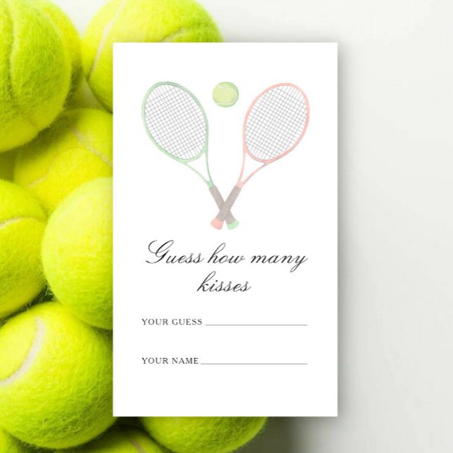 Carte D'accompagnement Devinez combien de baisers Tennis enterrement de v (Créateur téléchargé)