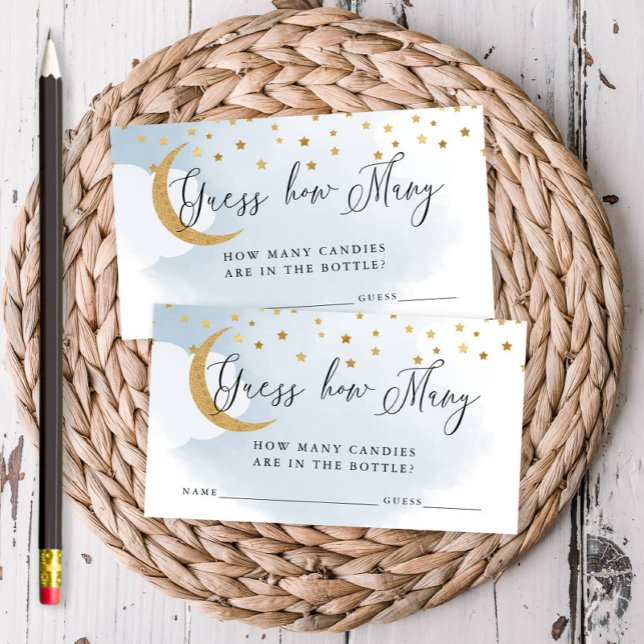Carte D'accompagnement Devinez combien de bleu sur la lune Guess Card (Créateur téléchargé)