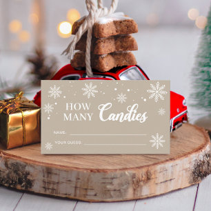 Carte D'accompagnement Devinez combien de bonbons Baby showers d'hiver Je