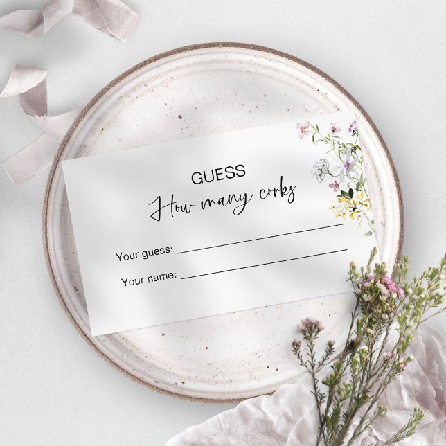 Carte D'accompagnement Devinez combien de bouchons jeu de mariage (Créateur téléchargé)