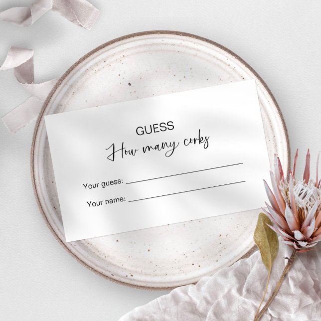 Carte D'accompagnement Devinez combien de bouchons jeu de mariage (Créateur téléchargé)