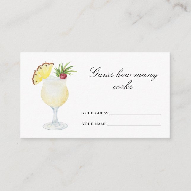 Carte D'accompagnement Devinez combien de bouchons Shower de mariage Cock (Devant)