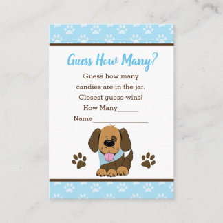 Carte D'accompagnement Devinez combien de Brown Chien Chien Baby shower J