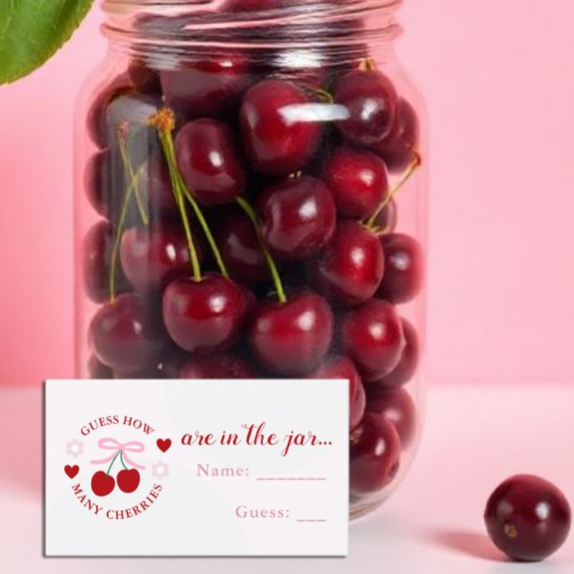Carte D'accompagnement Devinez combien de cerises Shower de mariage (Créateur téléchargé)