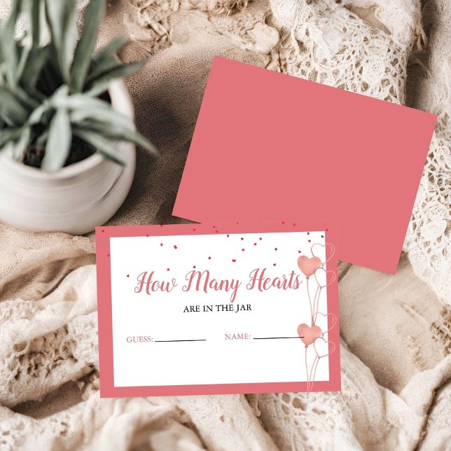 Carte D'accompagnement Devinez combien de Coeurs sont dans la bocal douch (Créateur téléchargé)