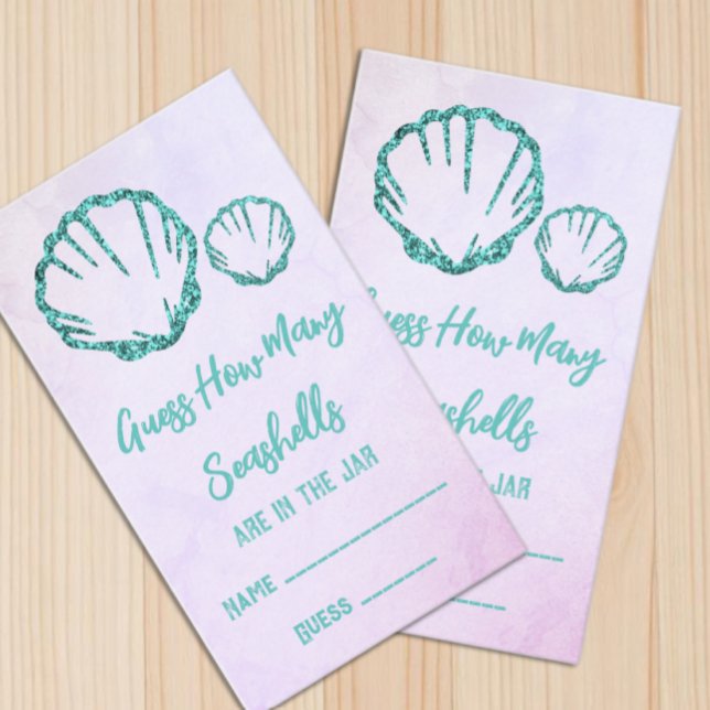 Carte D'accompagnement Devinez combien de coquillages Baby Shower (Créateur téléchargé)