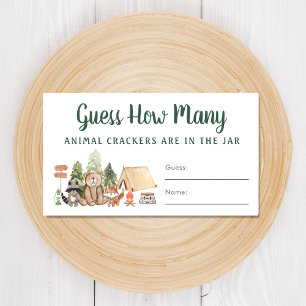 Carte D'accompagnement Devinez combien de crackers Woodland Baby shower j