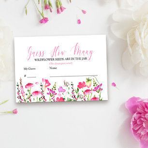 Carte D'accompagnement Devinez combien de Fleurs sauvages roses deviner l