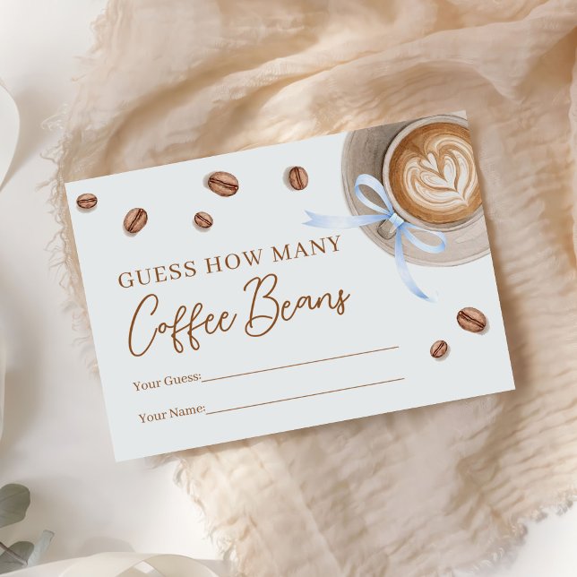 Carte D'accompagnement Devinez combien de grains de café Baby Shower (Créateur téléchargé)