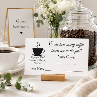 Carte D'accompagnement Devinez combien de grains de café Couples Bridal S